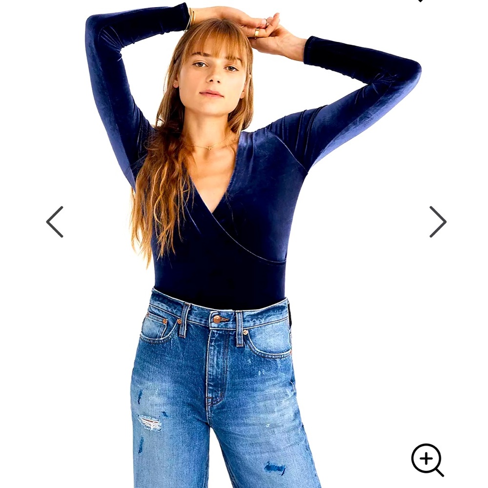 Madewell velvet bodysuit small NWT